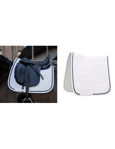 KENTUCKY HORSEWEAR - TAPIS DE SELLE DRESSAGE BLANC GLITTER ROPE NOIR